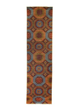 A32907 Oriental Rug Pakistani Handmade Runner Transitional 2'7'' x 9'7'' -3x10- Blue Orange Ariana Mamluk Geometric Design.jpg