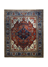 A32908 Oriental Rug Pakistani Handmade Area Transitional Tribal 10'2'' x 12'6'' -10x13- Red Blue Ariana Heriz Geometric Design