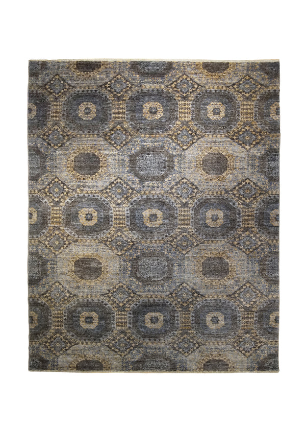 A32910 Oriental Rug Pakistani Handmade Area Transitional 4'12'' x 6'8'' -5x7- Gray Whites Beige Ariana Mamluk Geometric Design
