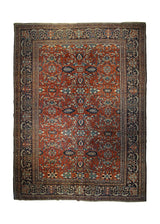 A32933 Persian Rug Farahan Sarouk Handmade Area Traditional Antique 9'11'' x 13'8'' -10x14- Red Blue Floral Design.jpg