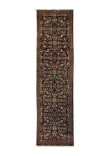 A32938 Persian Rug Hamadan Handmade Runner Antique Tribal 2'6'' x 9'1'' -3x9- Blue Red Geometric Design