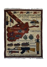 A32994 Oriental Rug Afghan Handmade Area Tribal Transitional 2'1'' x 2'6'' -2x3- Whites Beige Red Pictorial War Design