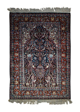 A33002 Oriental Rug Kashmiri Handmade Area Traditional 2'7'' x 3'10'' -3x4- Blue Red Tree of Life Animals Design