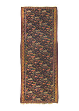 A33021 Persian Rug Bijar Handmade Area Traditional Antique 5'0'' x 12'7'' -5x13- Blue Yellow Gold Kilim Floral Design.jpg