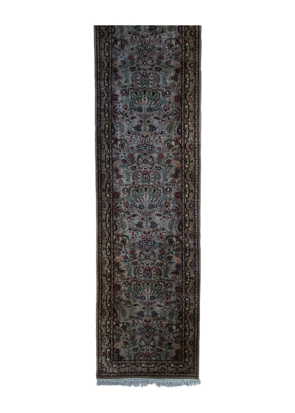 A33052 Oriental Rug Pakistani Handmade Runner Transitional 2'3'' x 8'3'' -2x8- Gray Red Floral Design