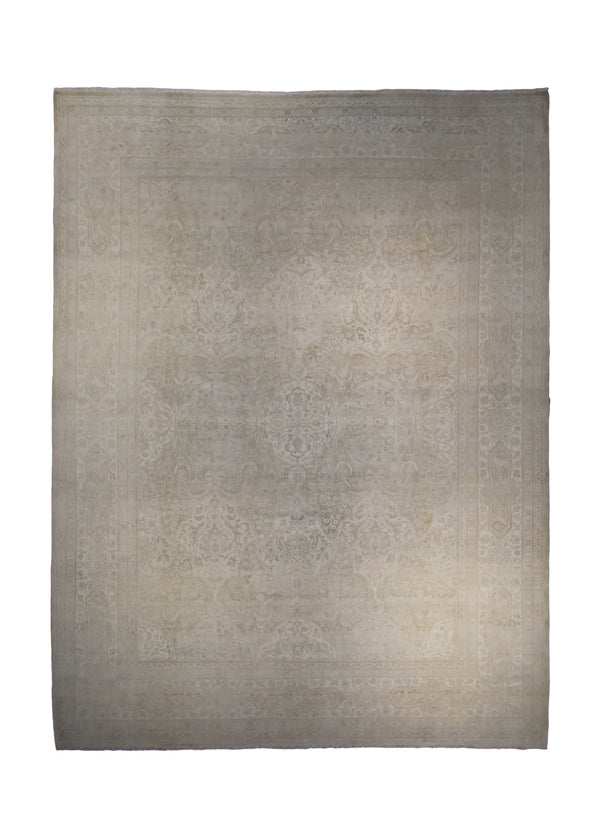A33074 Oriental Rug Indian Handmade Area Transitional Neutral 8'10'' x 11'8'' -9x12- Whites Beige Gray Oushak Floral Design