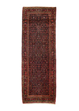 A33076 Persian Rug Hossein Abad Handmade Runner Tribal 3'6'' x 9'10'' -4x10- Blue Red Geometric Design.jpg
