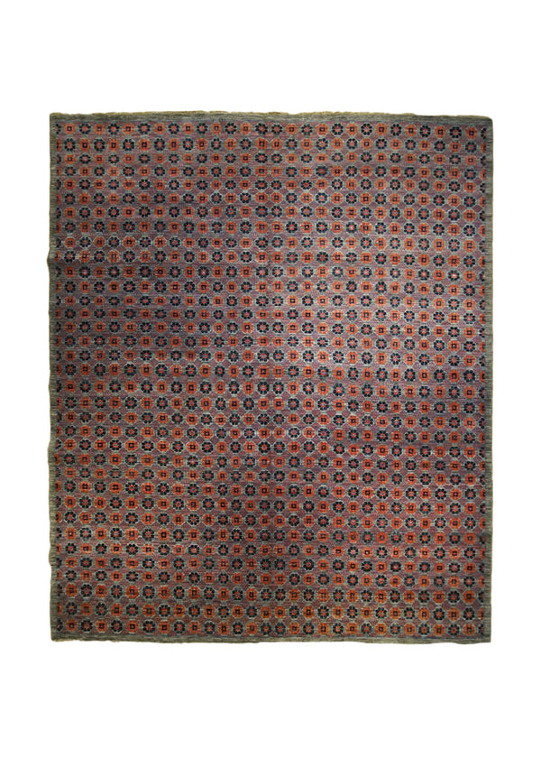 A33092 Oriental Rug Pakistani Handmade Area Modern Transitional 8'5'' x 10'0'' -8x10- Gray Red Geometric Design