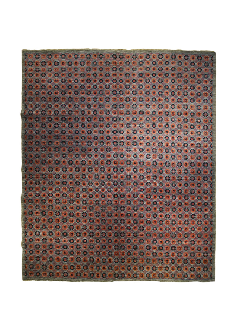 A33092 Oriental Rug Pakistani Handmade Area Modern Transitional 8'5'' x 10'0'' -8x10- Gray Red Geometric Design