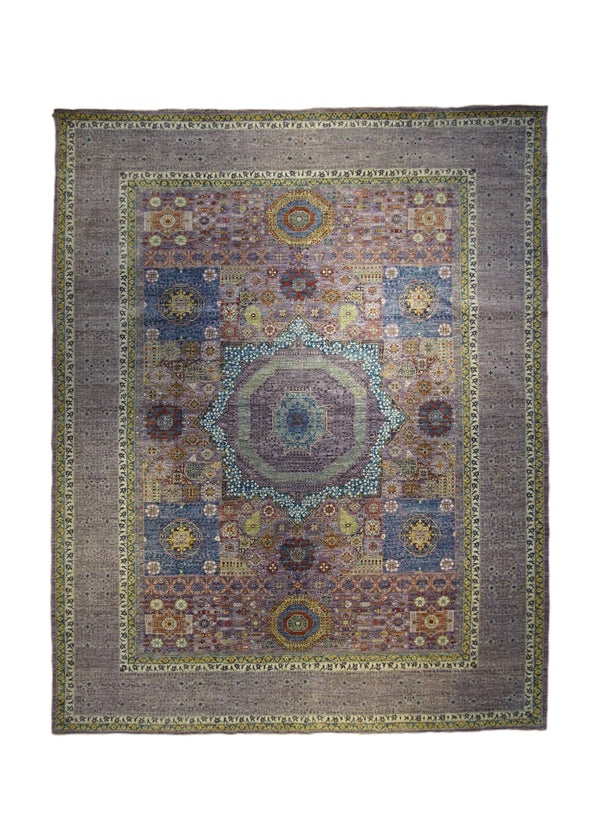 A33095 Oriental Rug Pakistani Handmade Area Transitional 9'5'' x 11'9'' -9x12- Pink Blue Mamluk Nooristan Design