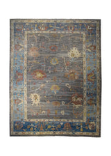 A33098 Oriental Rug Pakistani Handmade Area Transitional 8'10'' x 11'7'' -9x12- Gray Blue Oushak Geometric Design