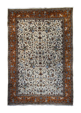 A33101 European Rug Handmade Area Traditional 5'11'' x 8'9'' -6x9- Whites Beige Orange Hunting Scene Design