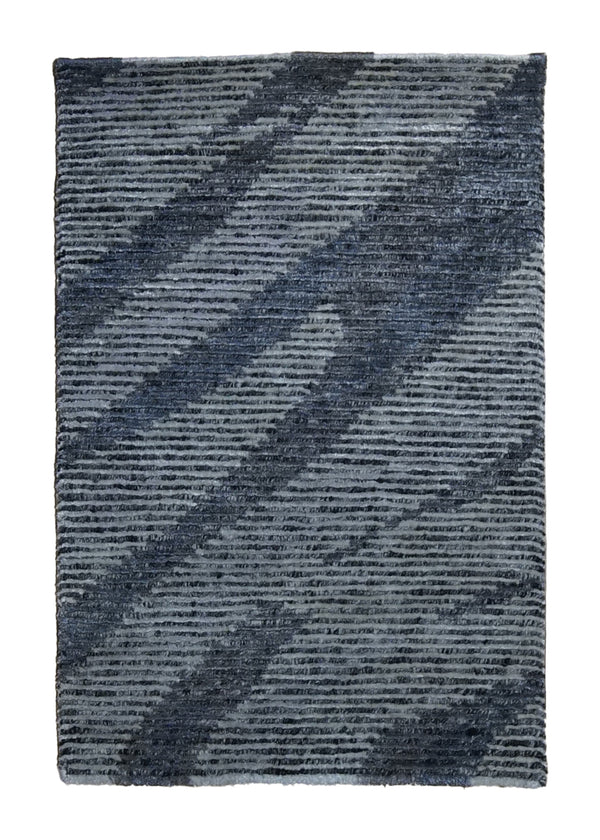A33108 Oriental Rug Indian Handmade Area Modern 2'0'' x 3'0'' -2x3- Gray Whites Beige Stripes Design