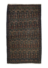 A33118 Persian Rug Senneh Handmade Area Antique Tribal 1'10'' x 3'0'' -2x3- Whites Beige Blue Paisley Boteh Design
