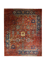 A33137 Oriental Rug Pakistani Handmade Area Transitional 7'10'' x 9'8'' -8x10- Red Ariana Floral Erased Abstract Design