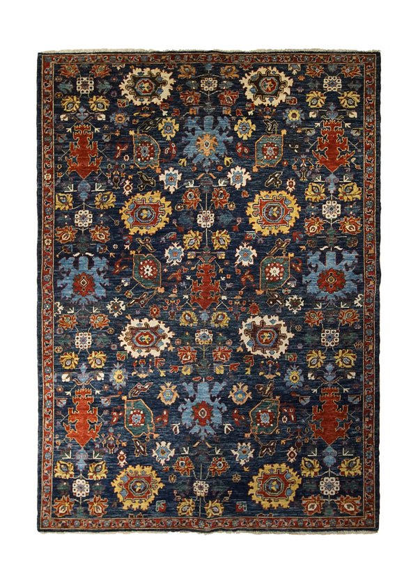 A33209 Oriental Rug Pakistani Handmade Area Transitional 5'4'' x 7'6'' -5x8- Blue Geometric Oushak Design