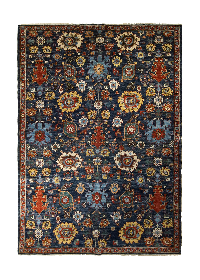 A33209 Oriental Rug Pakistani Handmade Area Transitional 5'4'' x 7'6'' -5x8- Blue Geometric Oushak Design