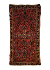 A33219 Persian Rug Sarouk Handmade Runner Traditional Antique 2'5'' x 4'11'' -2x5- Red Floral Design