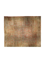 A33223 Oriental Rug Turkish Handmade Area Tribal Antique 15'9'' x 17'10'' -16x18- Red Brown Green Oushak Geometric Design