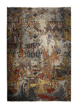 A33226 Oriental Rug Indian Handmade Area Modern 11'9'' x 17'7'' -12x18- Whites Beige Red Yellow Gold Geometric Erased Abstract Design