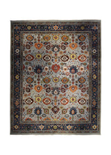 A33234 Oriental Rug Indian Handmade Area Transitional Tribal 12'0'' x 15'0'' -12x15- Blue Floral Serapi Design
