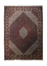 A33236 Persian Rug Bijar Handmade Area Traditional 8'2'' x 11'4'' -8x11- Blue Red Whites Beige Geometric Herati Design