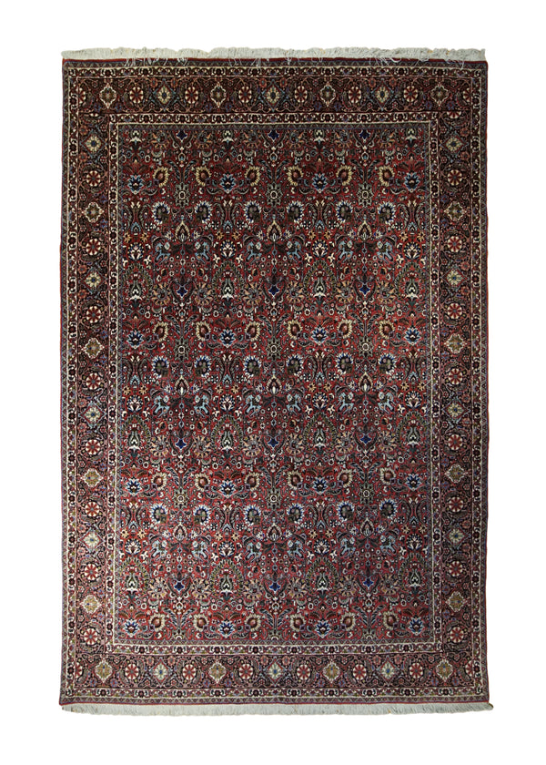A33245 Persian Rug Bijar Handmade Area Traditional 6'7'' x 9'7'' -7x10- Red Floral Design