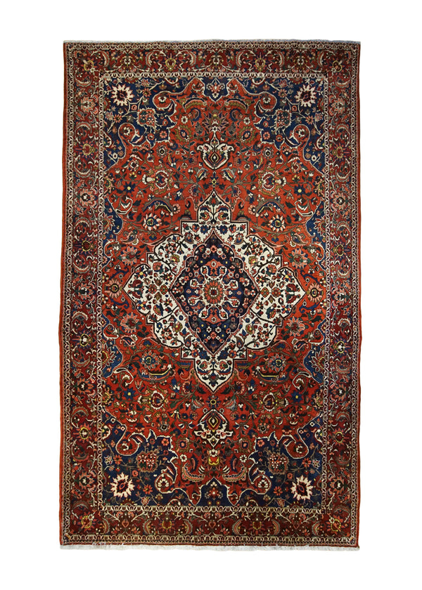 A33252 Persian Rug Bakhtiari Handmade Area Tribal 6'8'' x 11'3'' -7x11- Red Floral Design