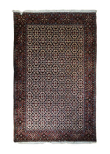 A33255 Persian Rug Bijar Handmade Area Traditional 4'5'' x 6'11'' -4x7- Whites Beige Red Geometric Herati Design