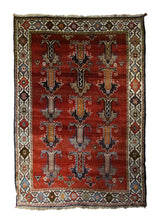 A33268 Persian Rug Ghashghaei Handmade Area Tribal 4'9'' x 7'2'' -5x7- Red Geometric Design