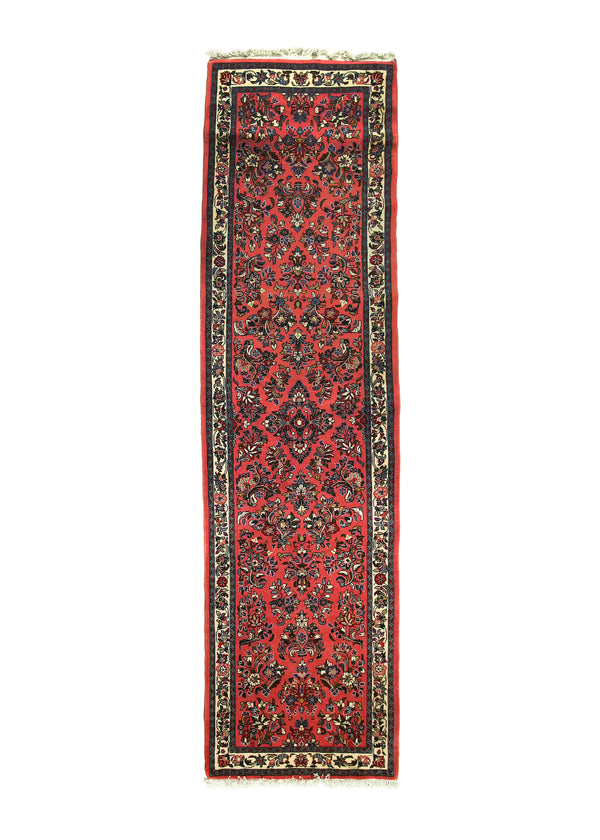 A33295 Persian Rug Sarouk Handmade Runner Traditional 2'8'' x 9'8'' -3x10- Pink Floral Design.jpg