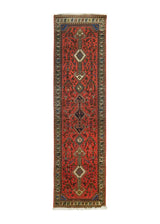 A33296 Persian Rug Abadeh Handmade Runner Tribal 2'8'' x 9'7'' -3x10- Red Geometric Animals Design.jpg