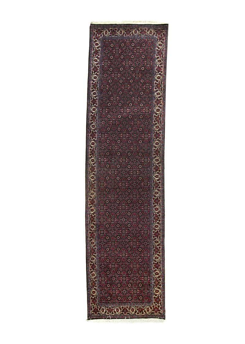 A33300 Persian Rug Bijar Handmade Runner Traditional 2'7'' x 9'8'' -3x10- Red Blue Geometric Herati Design.jpg