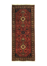 A33301 Persian Rug Abadeh Handmade Runner Tribal 2'8'' x 6'5'' -3x6- Red Geometric Animals Design.jpg