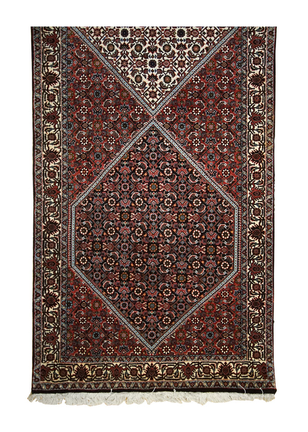 A33302 Persian Rug Bijar Handmade Runner Traditional 2'11'' x 9'5'' -3x9- Red Geometric Herati Design