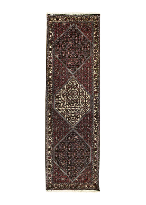 A33302 Persian Rug Bijar Handmade Runner Traditional 2'11'' x 9'5'' -3x9- Red Geometric Herati Design.jpg