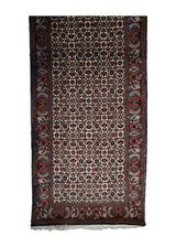 A33304 Persian Rug Bijar Handmade Runner Traditional 2'6'' x 9'9'' -3x10- Whites Beige Red Geometric Herati Design