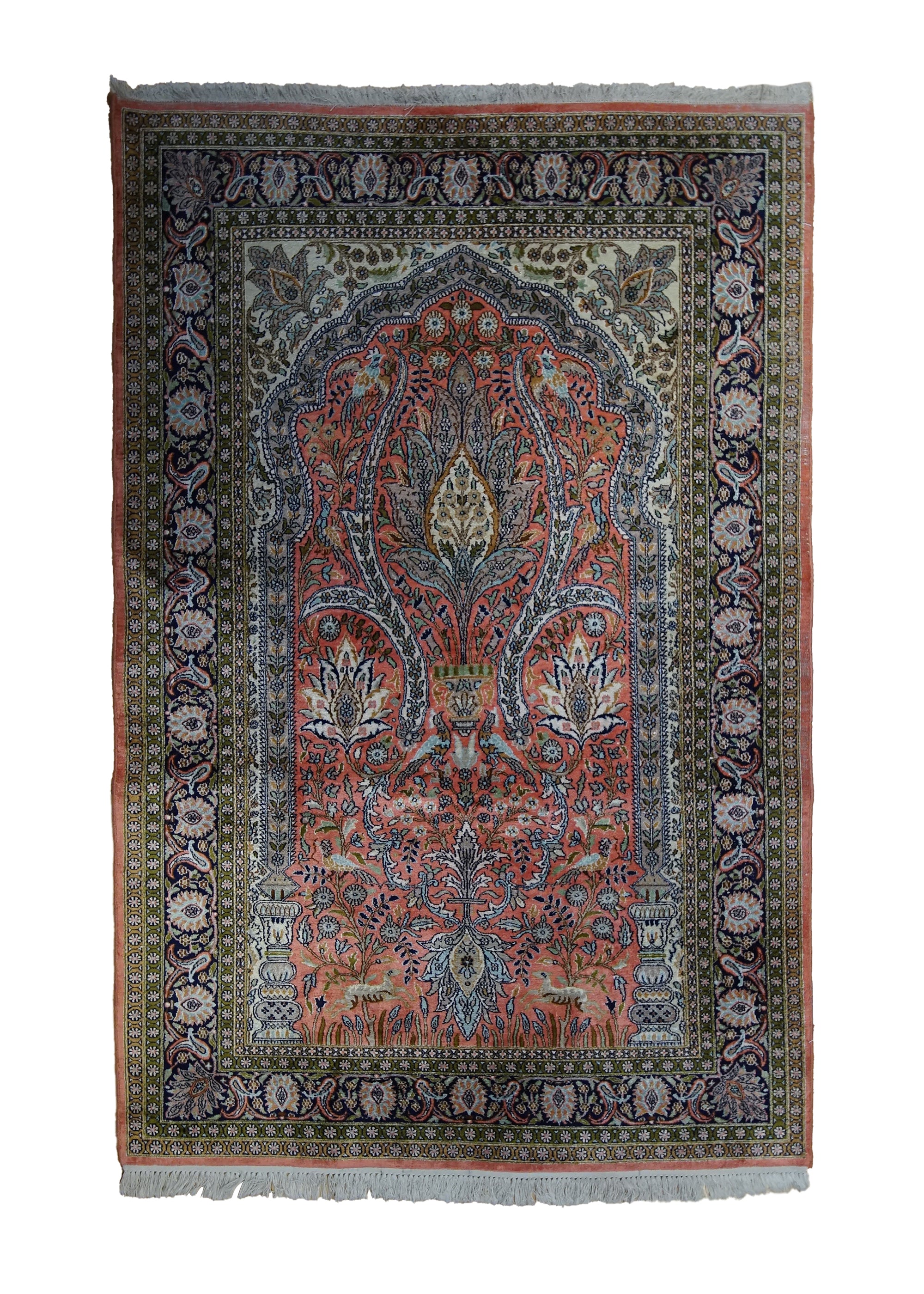 Oriental Rug Kashmiri Handmade Area Traditional 4'1