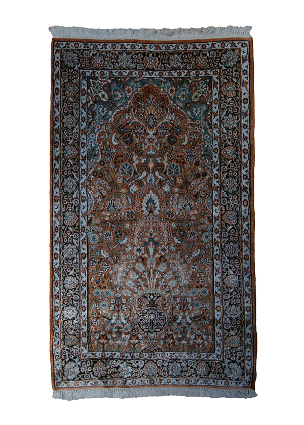 A33326 Oriental Rug Kashmiri Handmade Area Traditional 2'11'' x 5'0'' -3x5- Pink Tree of Life Design