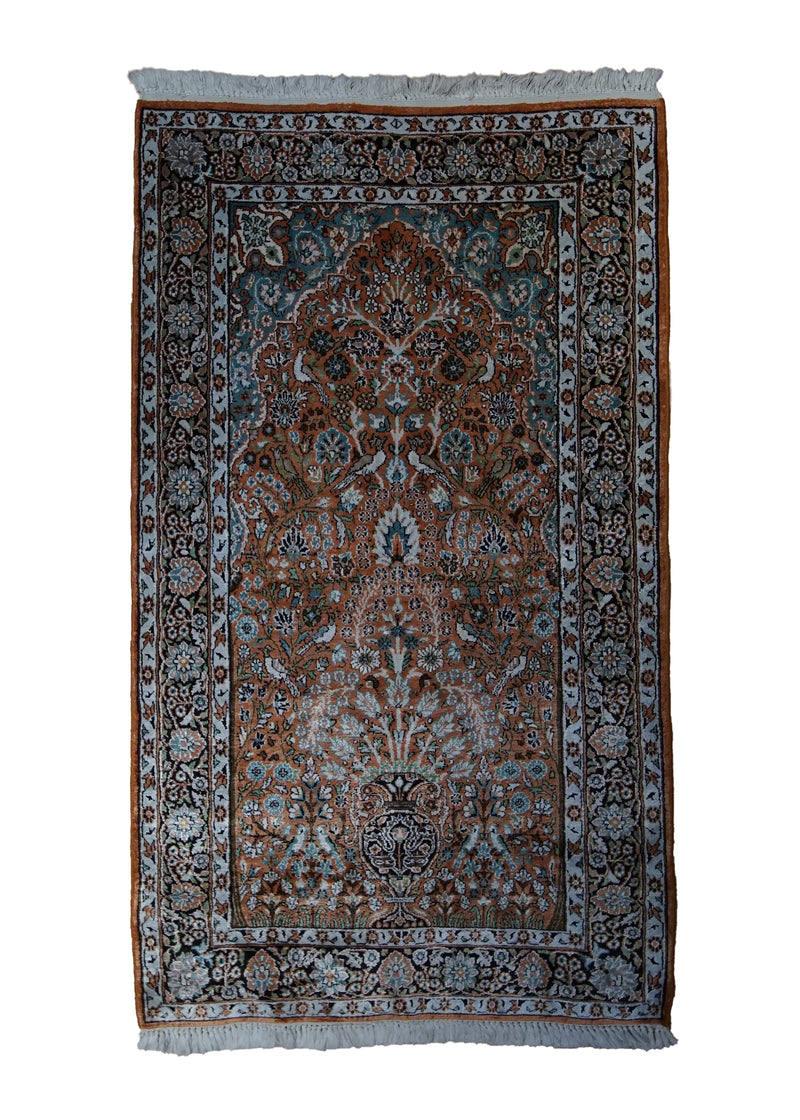 A33326 Oriental Rug Kashmiri Handmade Area Traditional 2'11'' x 5'0'' -3x5- Pink Tree of Life Design