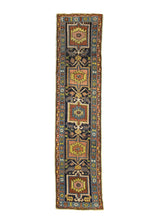 A33356 Persian Rug Gharajeh Handmade Runner Tribal Antique 2'2'' x 9'1'' -2x9- Blue Red Geometric Design.jpg