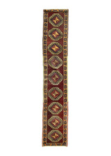 A33371 Oriental Rug Turkish Handmade Runner Tribal 1'7'' x 8'10'' -2x9- Red Geometric Design.jpg
