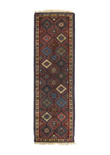 A33373 Persian Rug Yalameh Handmade Runner Tribal 2'0'' x 6'5'' -2x6- Red Blue Geometric Design.jpg