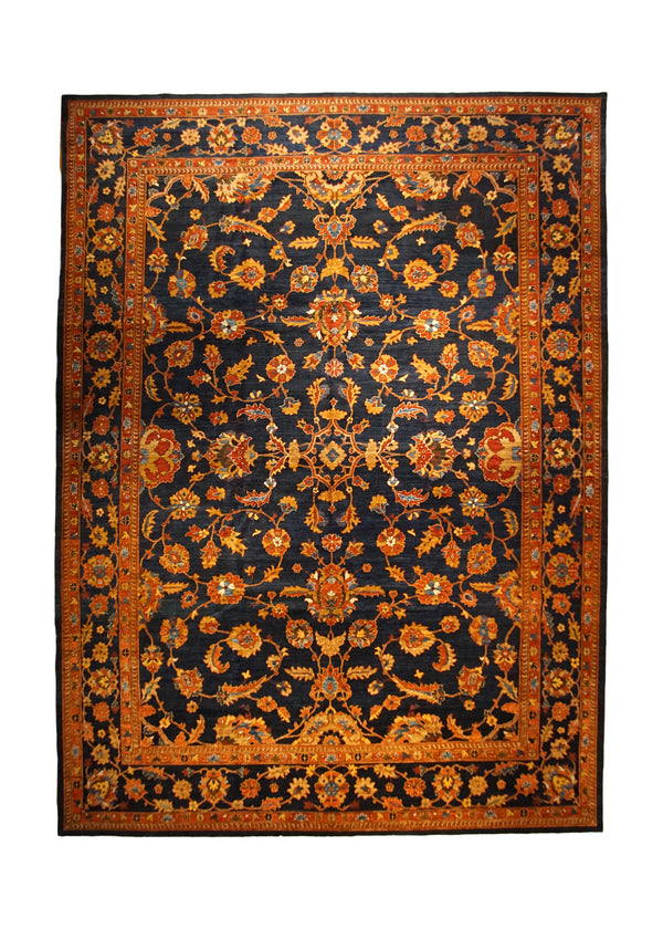 A33376 Oriental Rug Pakistani Handmade Area Transitional 11'2'' x 15'10'' -11x16- Blue Red Ariana Floral Design