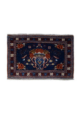 A33385 Oriental Rug Pakistani Handmade Area Transitional 1'5'' x 2'2'' -1x2- Blue Red Ariana Floral Design