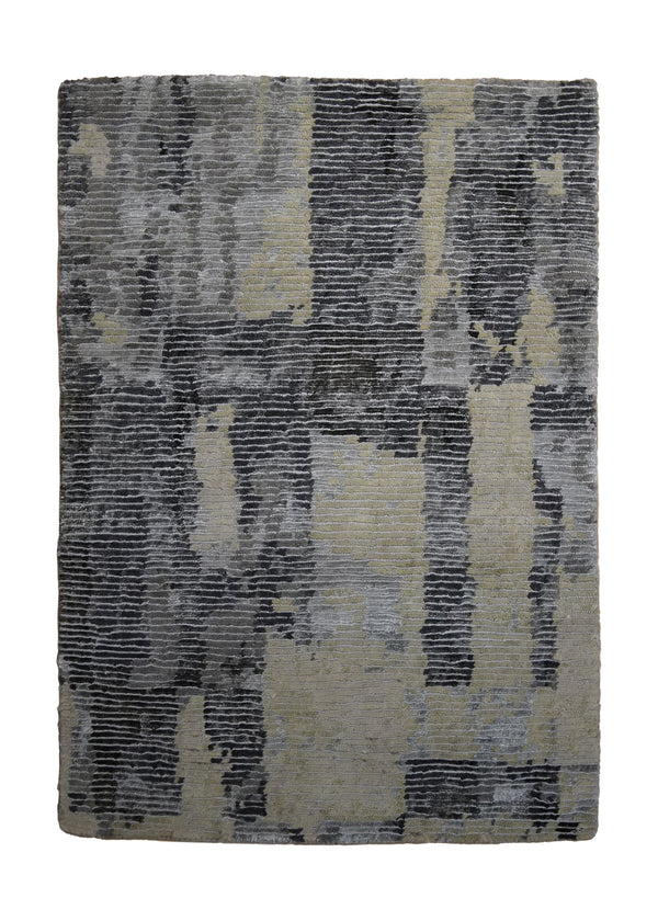A33444 Oriental Rug Indian Handmade Area Modern 2'0'' x 3'0'' -2x3- Gray Stripes Design