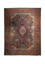 A33458 Persian Rug Moud Handmade Area Traditional 9'9'' x 12'3'' -10x12- Blue Red Floral Design