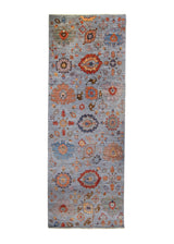 A33478 Oriental Rug Pakistani Handmade Area Transitional 5'0'' x 13'7'' -5x14- Gray Red Ariana Floral Oushak Design.jpg