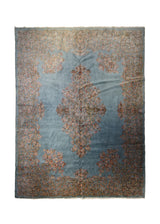 A33487 Persian Rug Kerman Handmade Area Traditional 8'12'' x 11'9'' -9x12- Blue Pink Open Field Design