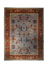 A33488 Oriental Rug Pakistani Handmade Area Transitional Tribal 9'1'' x 12'0'' -9x12- Blue Red Bakhshayesh Geometric Design
